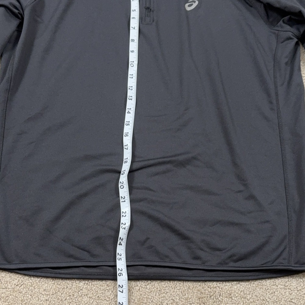 ASICS Quarter-Zip Pullover Men's XL Black Athletic Shirt Long Sleeve Thumbhole - Picture 4 of 6